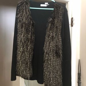Calvin Klein faux fur sweater/jacket